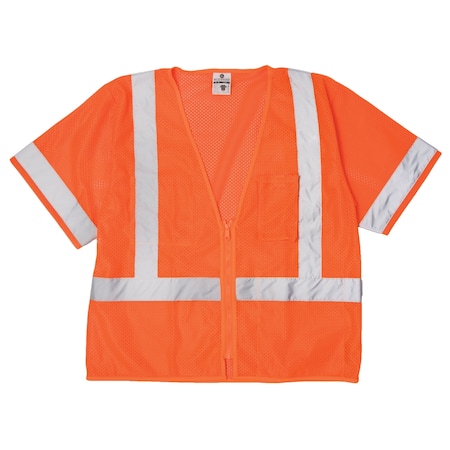 M, Orange, Class 3, All Mesh Vest - Economy